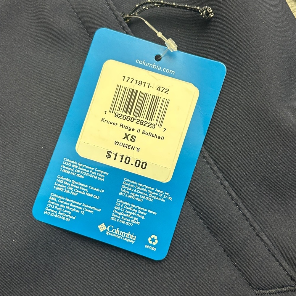 NWT Columbia Women's Kruser Ridge II Softshell Jacket Full Zip Navy Blue Size XS - Picture 8 of 8